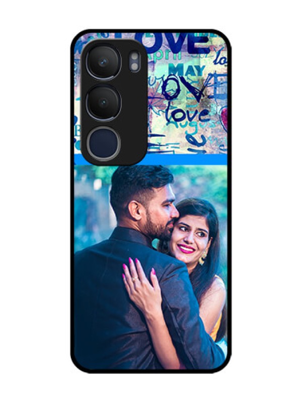 Custom Vivo Y19 Custom Glass Mobile Case  - Colorful Love Design