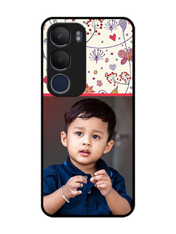 Custom Vivo Y19 Custom Glass Mobile Case  - Premium Floral Design