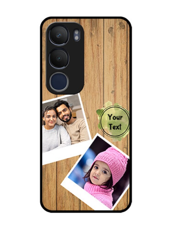 Custom Vivo Y19 Custom Glass Phone Case  - Wooden Texture Design