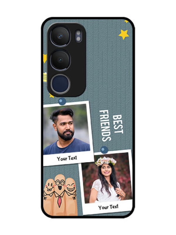 Custom Vivo Y19 Personalized Glass Phone Case  - Sticky Frames and Friendship Design