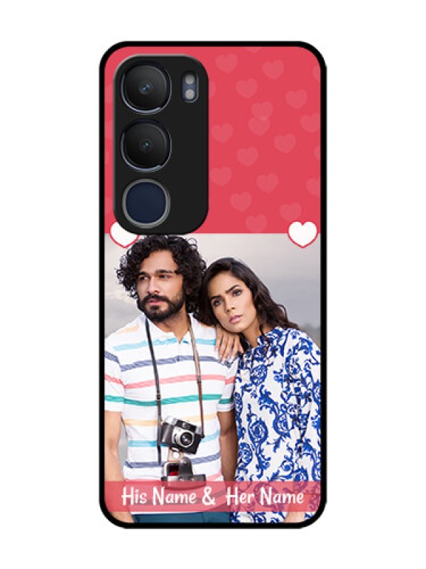 Custom Vivo Y19 Photo Printing on Glass Case  - Simple Love Design