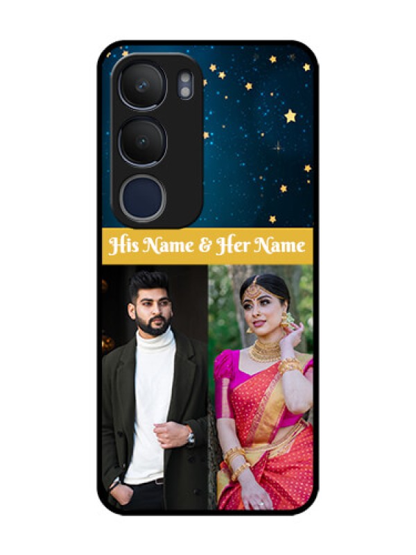 Custom Vivo Y19 Custom Glass Phone Case  - Galaxy Stars Backdrop Design