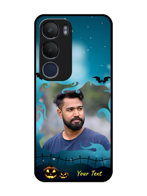 Custom Vivo Y19 Custom Glass Phone Case  - Halloween frame design