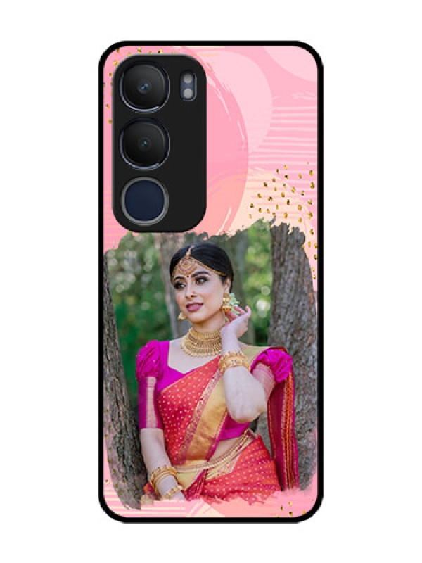 Custom Vivo Y19 Personalized Glass Phone Case  - Gold Glitter Splash Design
