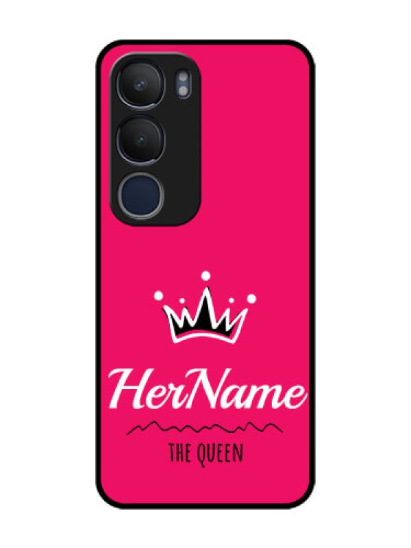 Custom Vivo Y19 Glass Phone Case Queen with Name