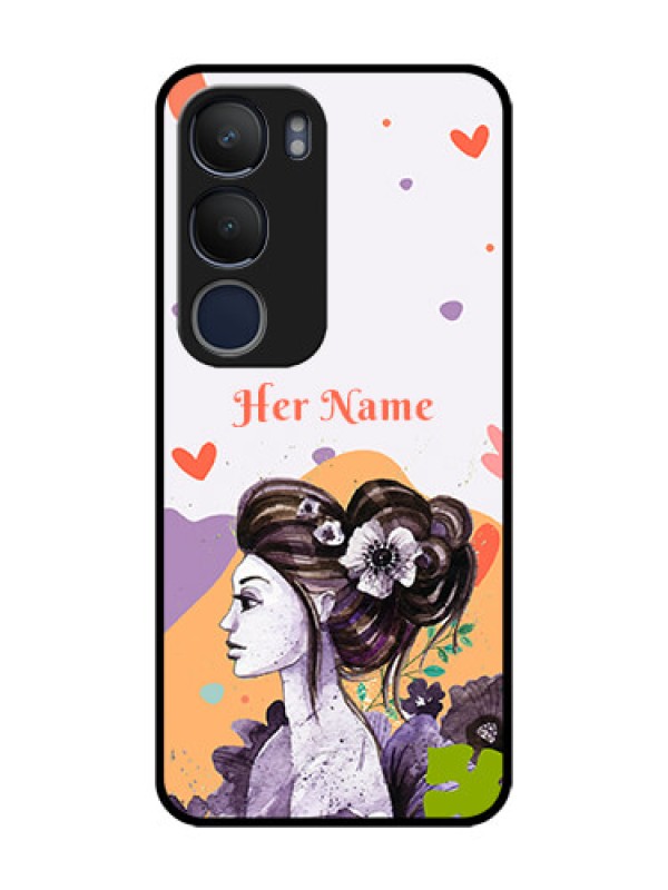 Custom Vivo Y19 Personalized Glass Phone Case - Woman And Nature Design
