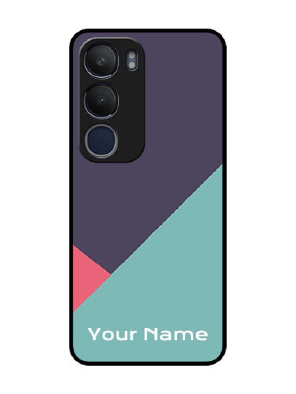 Custom Vivo Y19 Custom Glass Mobile Case - Tri Color abstract Design