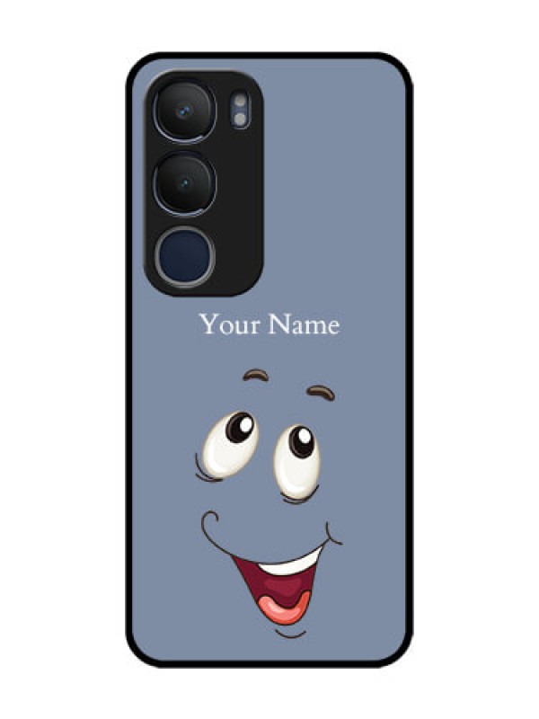 Custom Vivo Y19 Photo Printing on Glass Case - Laughing Cartoon Face Design