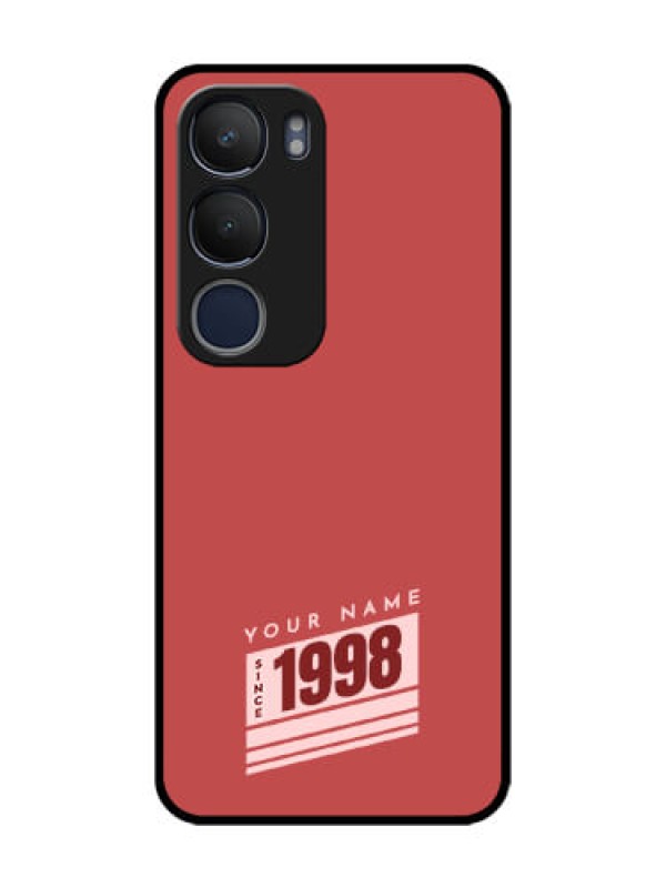 Custom Vivo Y19 Custom Glass Phone Case - Red custom year of birth Design
