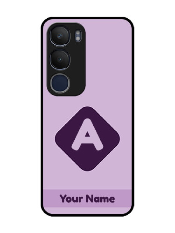 Custom Vivo Y19 Custom Glass Mobile Case - Custom Letter in curved badge Design