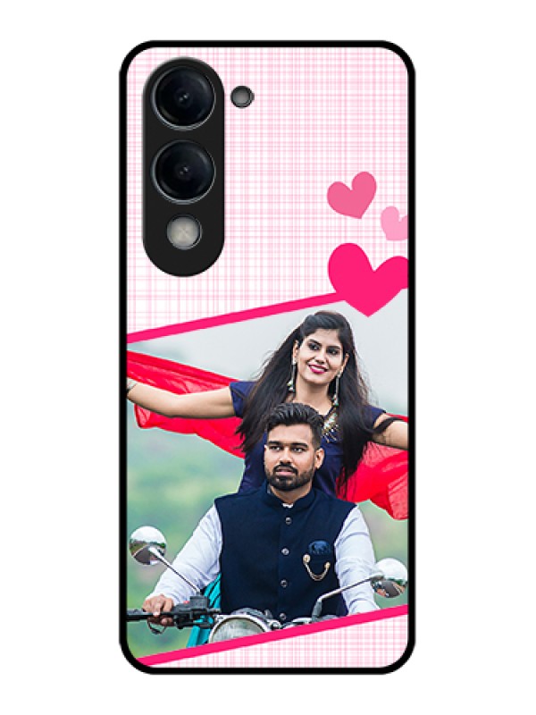 Custom Vivo Y19e Custom Glass Phone Case - Love Shape Heart Design