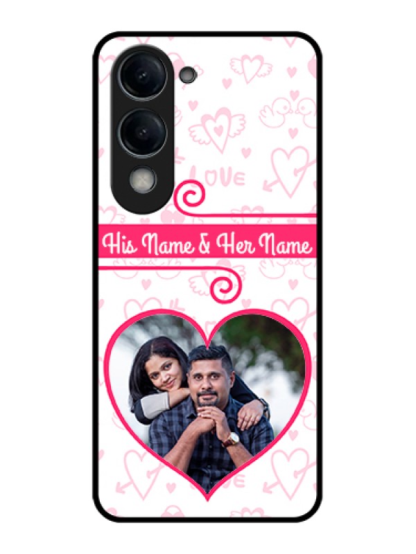 Custom Vivo Y19e Custom Glass Phone Case - Heart Shape Love Design
