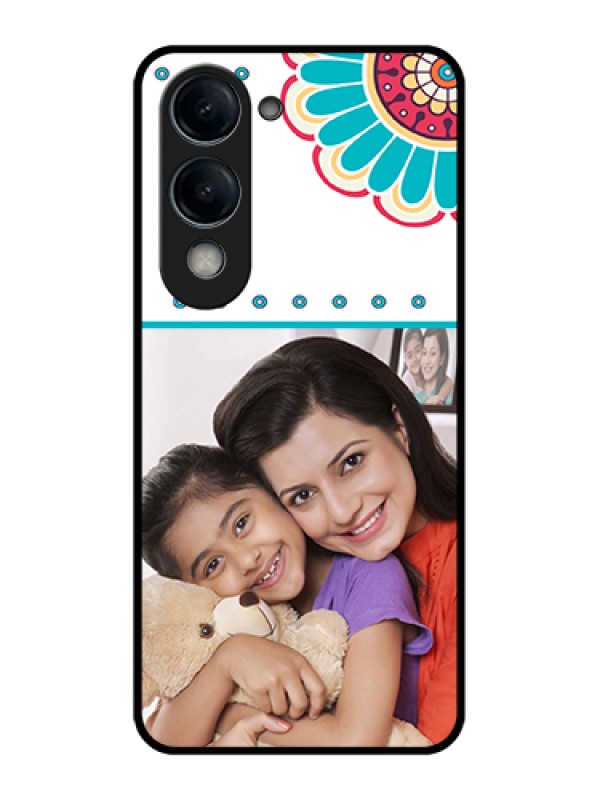 Custom Vivo Y19e Custom Glass Phone Case - Flower Design