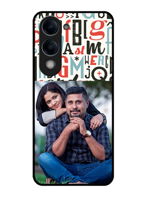 Custom Vivo Y19e Custom Glass Phone Case - Alphabet Design