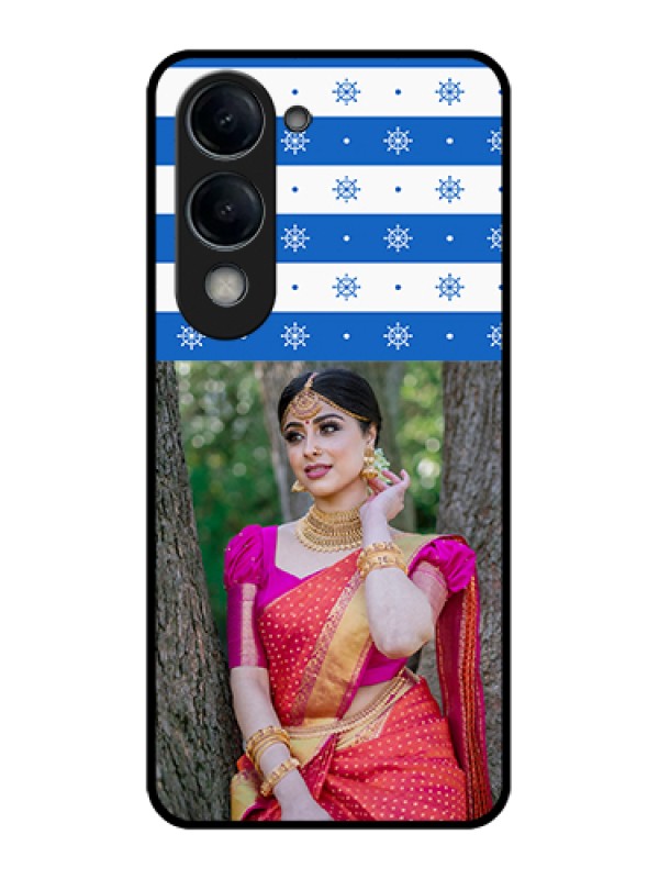 Custom Vivo Y19e Custom Glass Phone Case - Snow Pattern Design