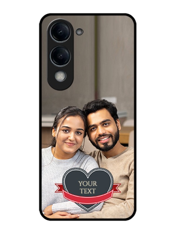 Custom Vivo Y19e Custom Glass Phone Case - Just Married Couple Design