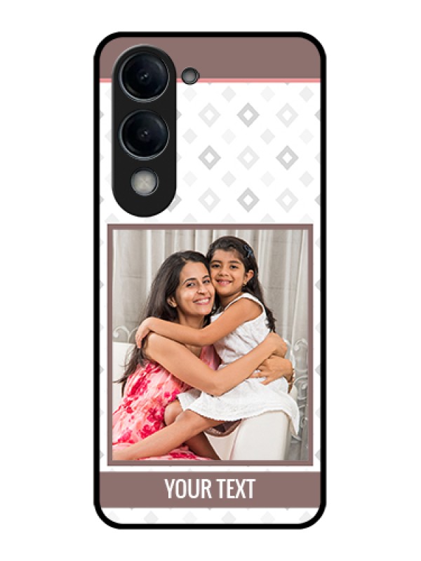 Custom Vivo Y19e Custom Glass Phone Case - Simple Diamond Design
