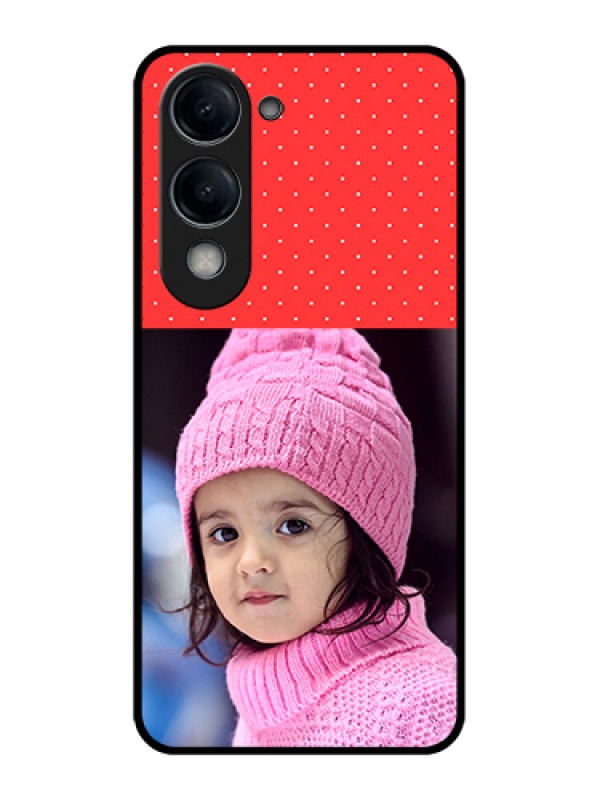 Custom Vivo Y19e Custom Glass Phone Case - Red Pattern Design