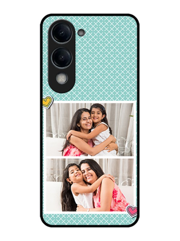 Custom Vivo Y19e Custom Glass Phone Case - 2 Image Holder With Pattern Design