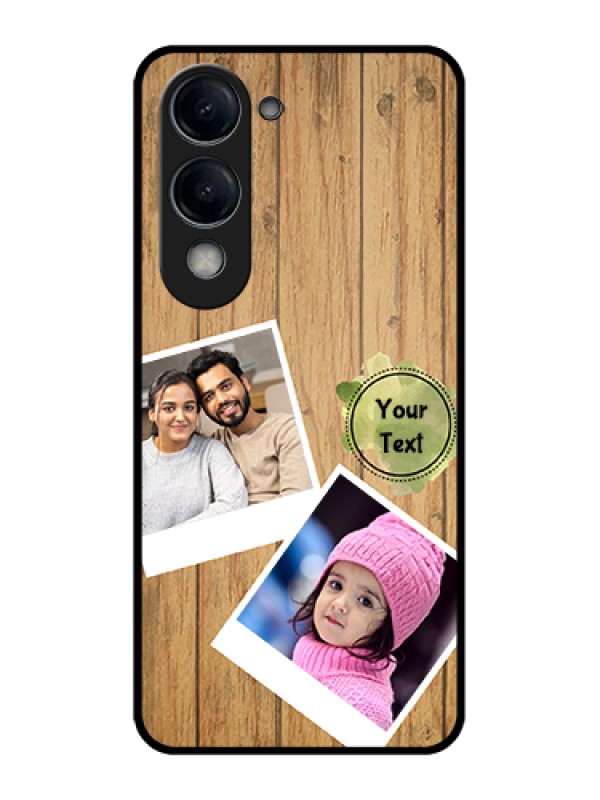 Custom Vivo Y19e Custom Glass Phone Case - Wooden Texture Design