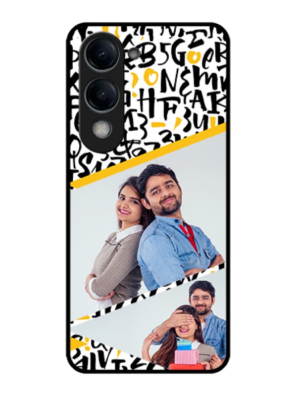 Custom Vivo Y19e Custom Glass Phone Case - Letters Pattern Design