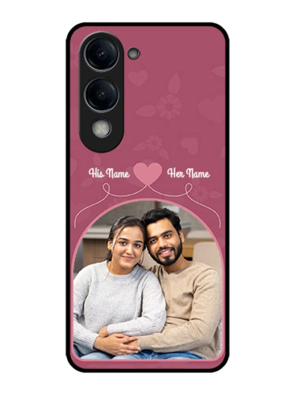 Custom Vivo Y19e Custom Glass Phone Case - Love Floral Design