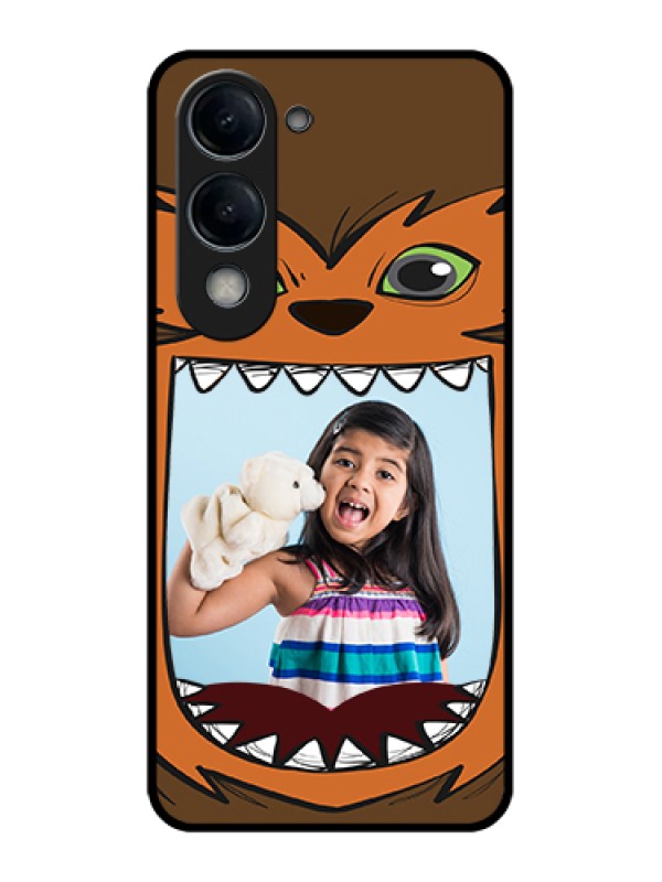 Custom Vivo Y19e Custom Glass Phone Case - Owl Monster Back Case Design