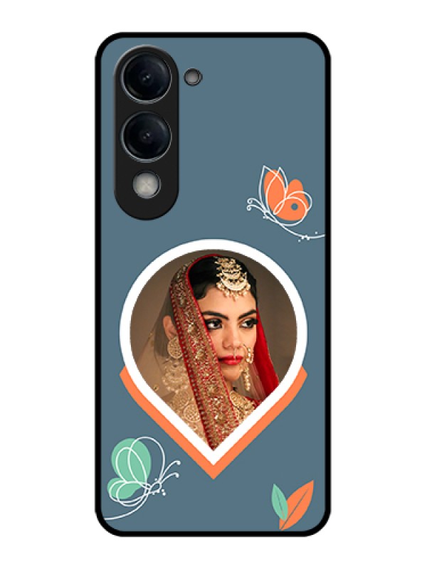 Custom Vivo Y19e Custom Glass Phone Case - Droplet Butterflies Design
