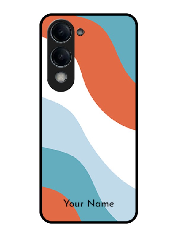 Custom Vivo Y19e Custom Glass Phone Case - Coloured Waves Design