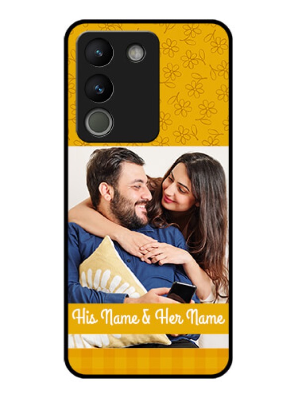 Custom Vivo Y200 5G Custom Glass Phone Case - Yellow Floral Design