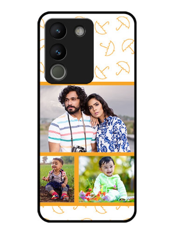 Custom Vivo Y200 5G Custom Glass Phone Case - Yellow Pattern Design