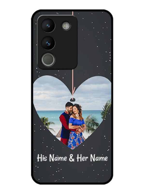 Custom Vivo Y200 5G Custom Glass Phone Case - Hanging Heart Design