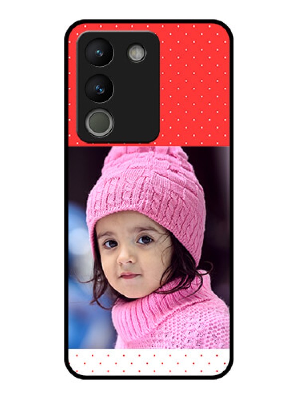 Custom Vivo Y200 5G Custom Glass Phone Case - Red Pattern Design