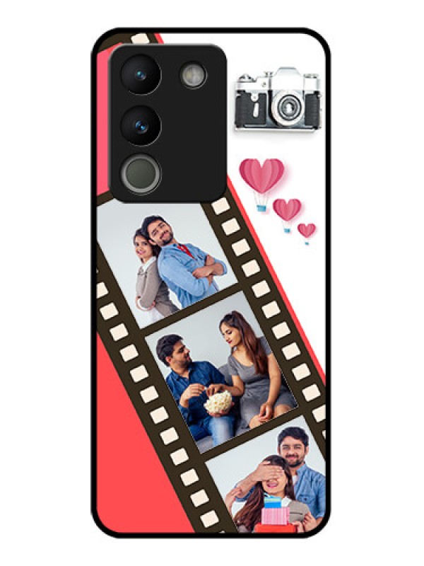 Custom Vivo Y200 5G Custom Glass Phone Case - 3 Image Holder With Film Reel