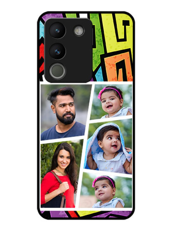 Custom Vivo Y200 5G Custom Glass Phone Case - Graffiti Pattern Design