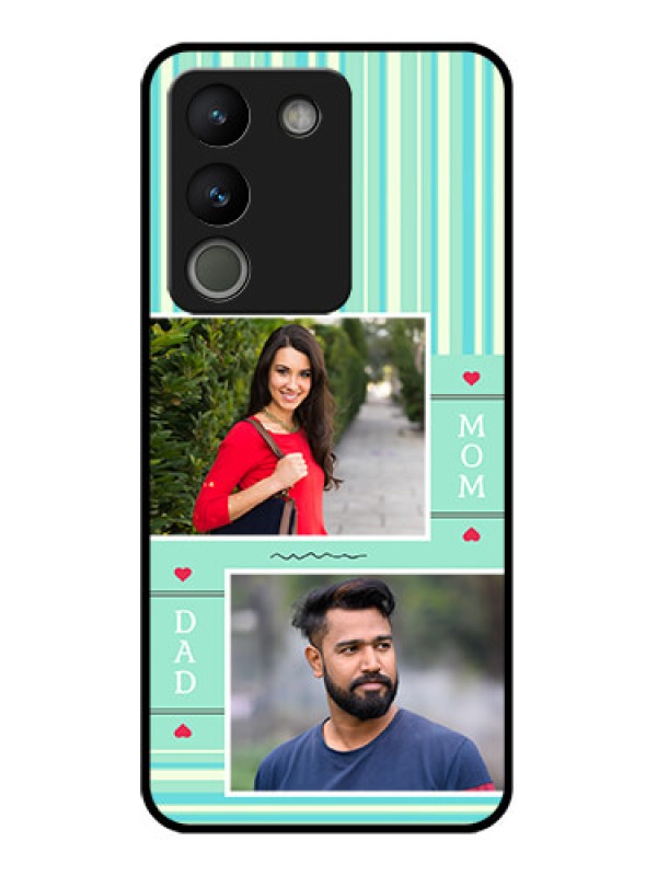 Custom Vivo Y200 5G Custom Glass Phone Case - Mom & Dad Pic Design