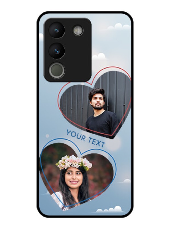 Custom Vivo Y200 5G Custom Glass Phone Case - Blue Color Couple Design