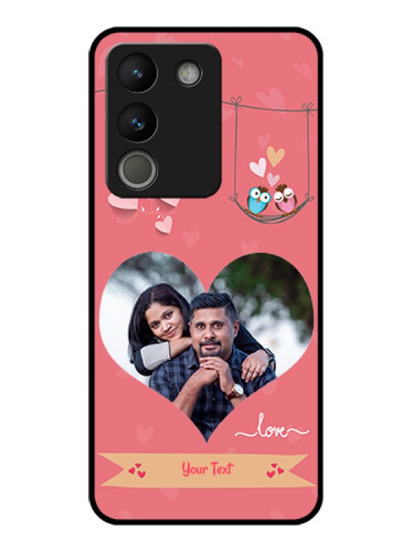 Custom Vivo Y200 5G Custom Glass Phone Case - Peach Color Love Design