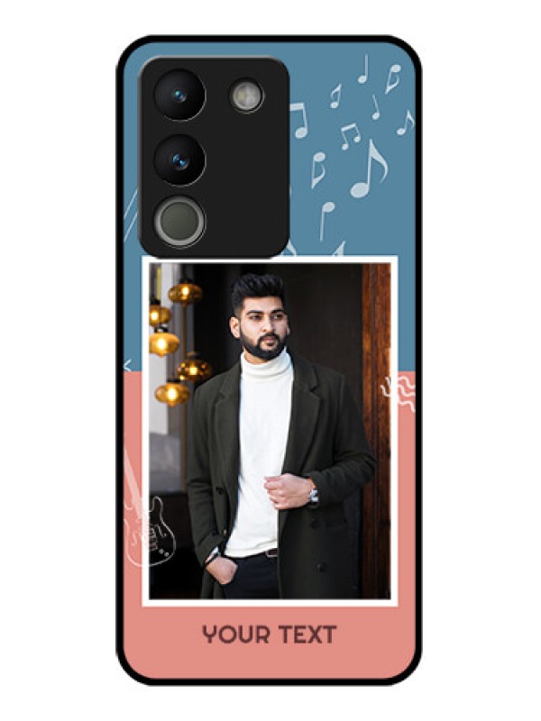 Custom Vivo Y200 5G Custom Glass Phone Case - With Color Musical Note Design