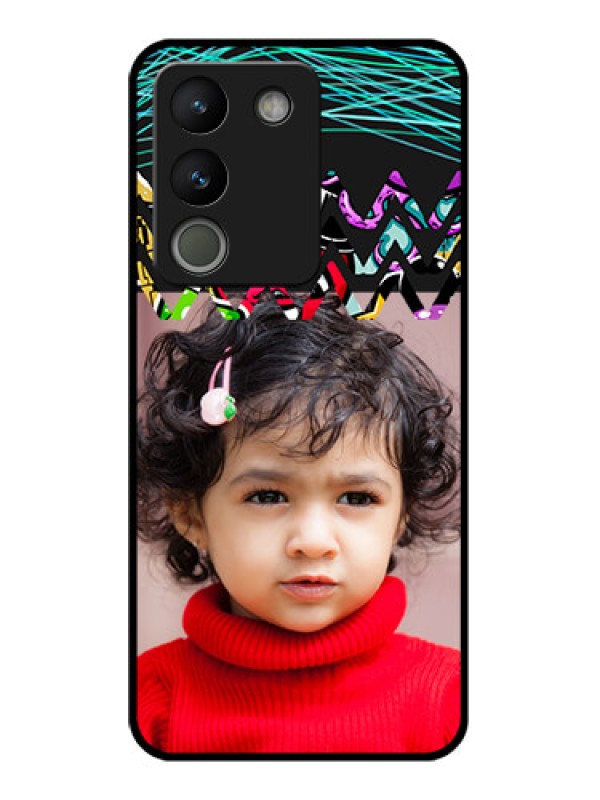 Custom Vivo Y200 5G Custom Glass Phone Case - Neon Abstract Design