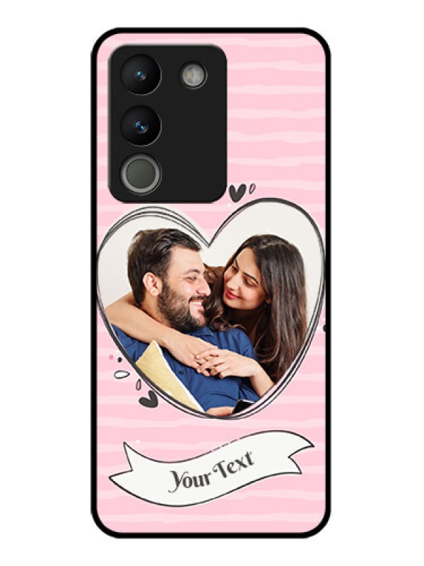 Custom Vivo Y200 5G Custom Glass Phone Case - Vintage Heart Design