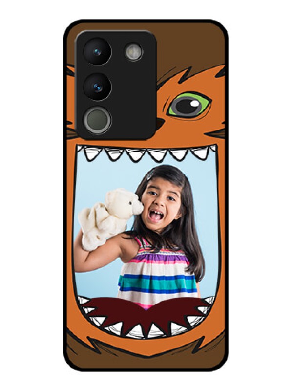 Custom Vivo Y200 5G Custom Glass Phone Case - Owl Monster Back Case Design