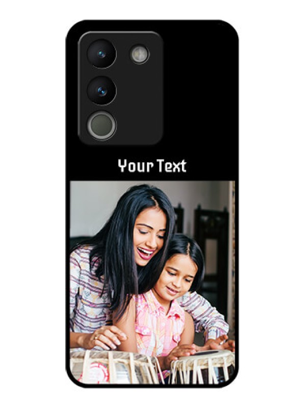 Custom Vivo Y200 5G Custom Glass Phone Case - Photo With Name Design