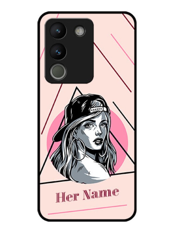Custom Vivo Y200 5G Custom Glass Phone Case - Rockstar Girl Design