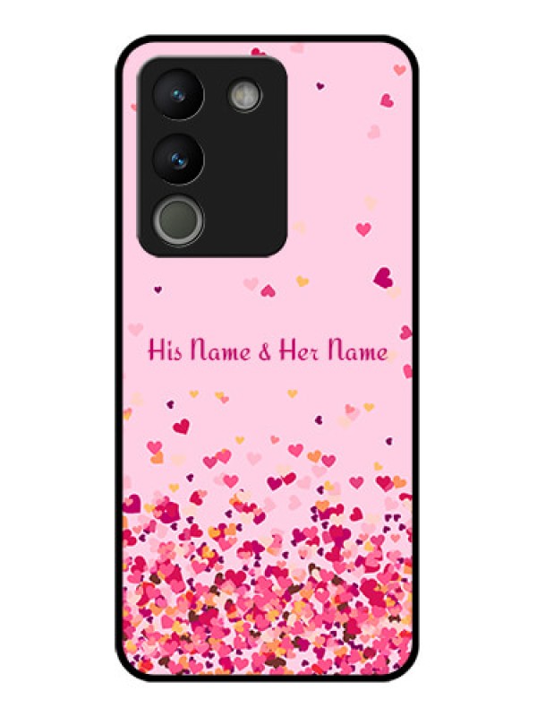 Custom Vivo Y200 5G Custom Glass Phone Case - Floating Hearts Design