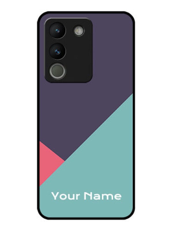Custom Vivo Y200 5G Custom Glass Phone Case - Tri Color Abstract Design