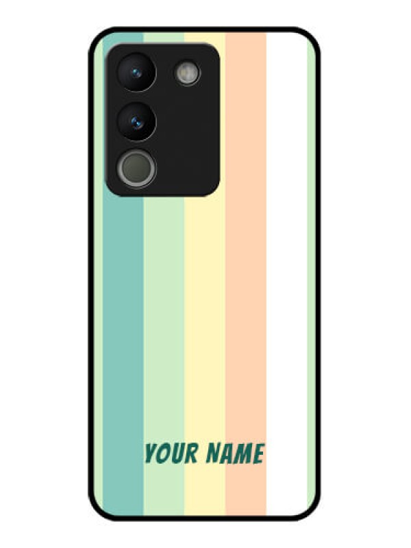 Custom Vivo Y200 5G Custom Glass Phone Case - Multi - Colour Stripes Design