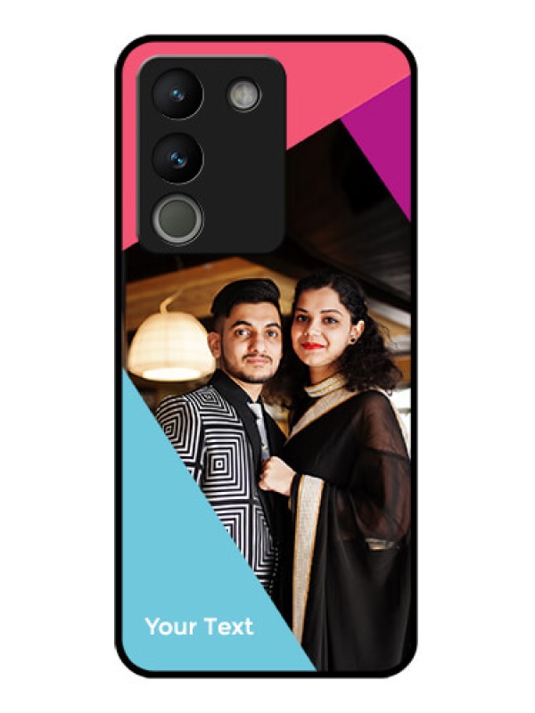 Custom Vivo Y200 5G Custom Glass Phone Case - Stacked Triple Colour Design