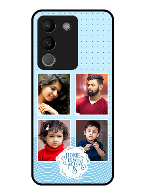 Custom Vivo Y200 5G Custom Glass Phone Case - Cute Love Quote With 4 Pic Upload Design