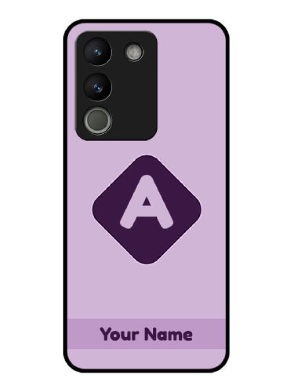 Custom Vivo Y200 5G Custom Glass Phone Case - Custom Letter In Curved Badge Design